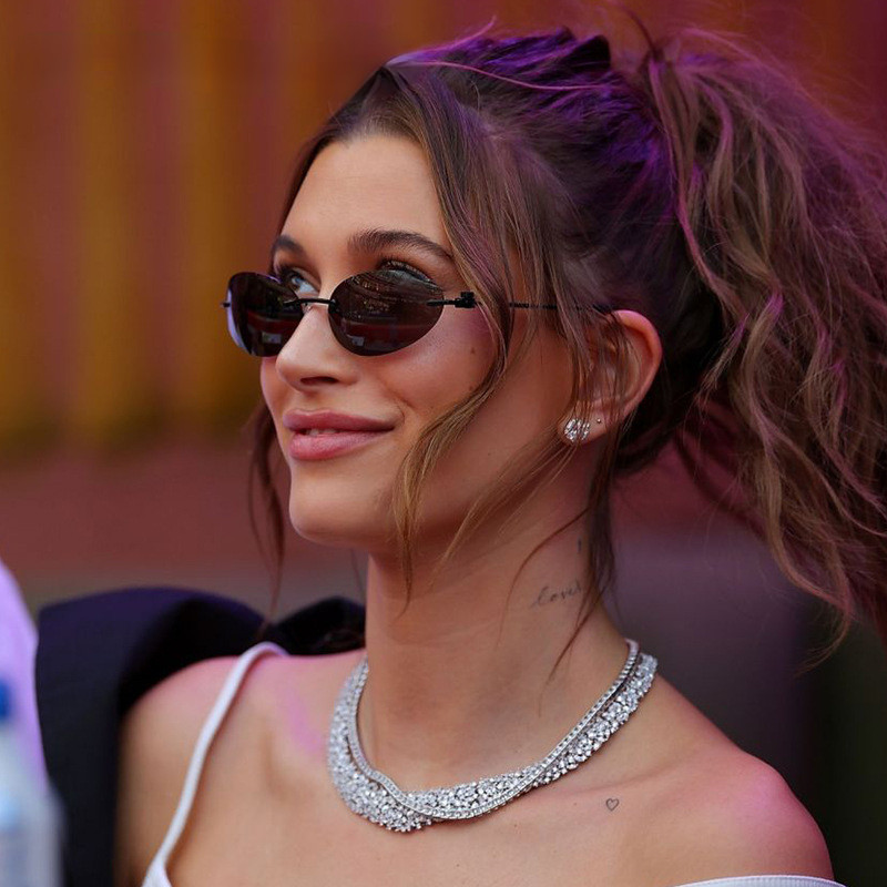 2000-ih Retro sunčane naočale bez okvira Ženske luksuzne male okrugle sunčane naočale Y2k UV400 Ženske 2022 Nove modne nijanse naočala