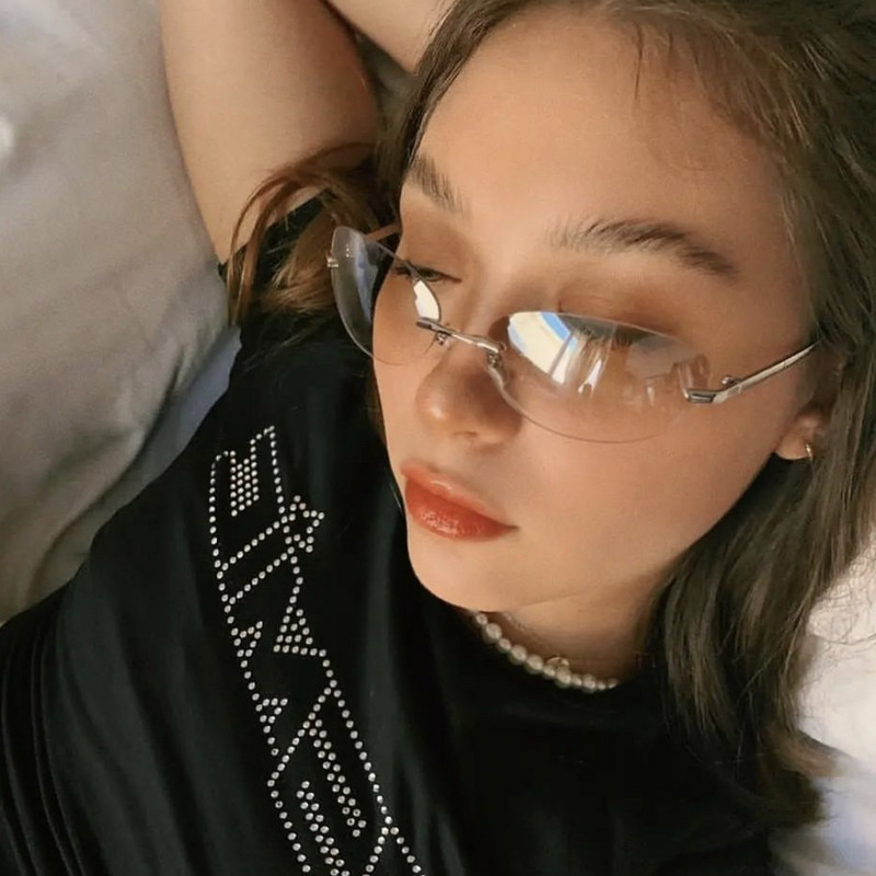 2000-ih Retro sunčane naočale bez okvira Ženske luksuzne male okrugle sunčane naočale Y2k UV400 Ženske 2022 Nove modne nijanse naočala