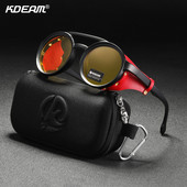 KDEAM Retro Vintage Steampunk слънчеви очила Мъже Жени Спорт на открито Punk Gafas de sol Reggae Glasses Leather Twin Bridge UV400