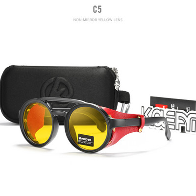 KDEAM Retro Vintage Steampunk слънчеви очила Мъже Жени Спорт на открито Punk Gafas de sol Reggae Glasses Leather Twin Bridge UV400