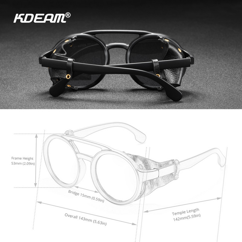 KDEAM Retro Vintage Steampunk слънчеви очила Мъже Жени Спорт на открито Punk Gafas de sol Reggae Glasses Leather Twin Bridge UV400