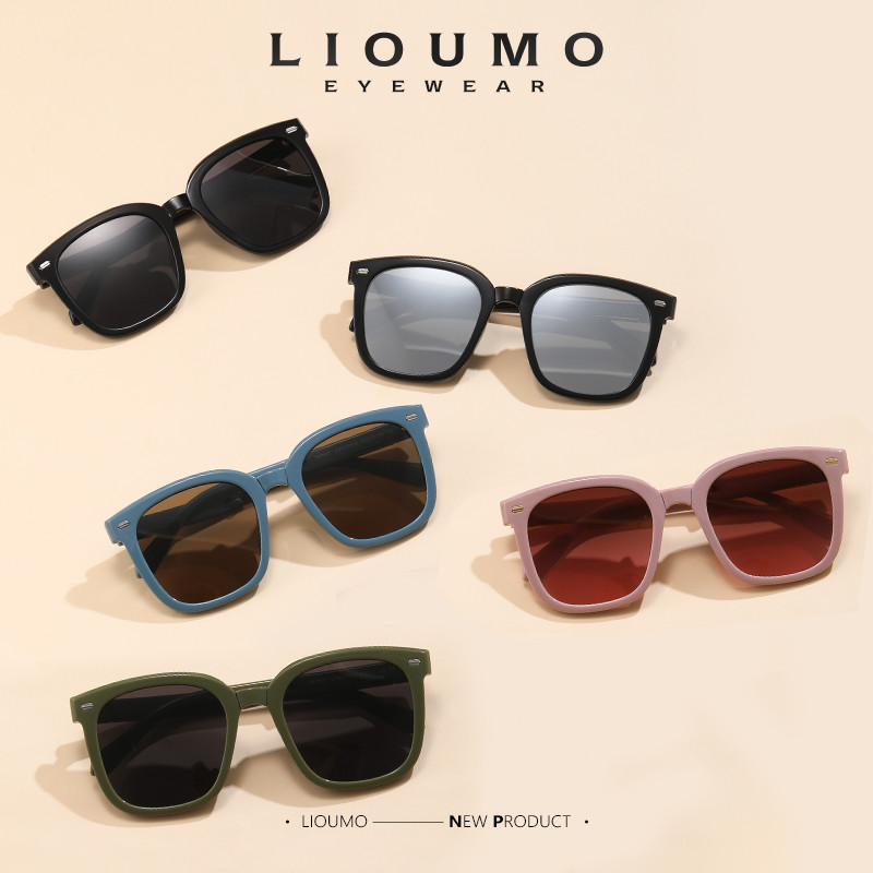 LIOUMO Ochelari de soare portabili, pliabili, pentru femei, polarizați, pentru bărbați, ochelari de soare de lux, pliabili, UV400, pentru șofat