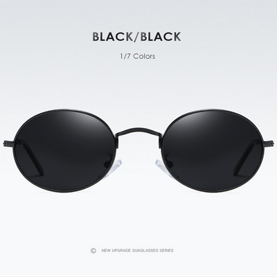 2022 Brand Polarized Women Driving Metal Eyewear Mens Oval Vintage Retro Glasses Малки дизайнерски класически кръгли слънчеви очила Розови