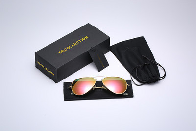 R.BCOLLECTION Glass lens metalni okvir zrakoplovne sunčane naočale 3025 žene muškarci ženski brand oculos vintage sunčane naočale s kutijom