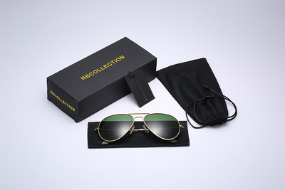 R.BCOLLECTION Glass lens metalni okvir zrakoplovne sunčane naočale 3025 žene muškarci ženski brand oculos vintage sunčane naočale s kutijom