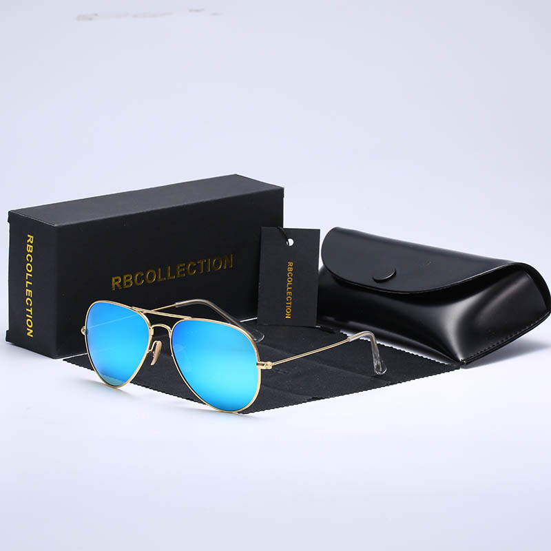 R.BCOLLECTION Glass lens metalni okvir zrakoplovne sunčane naočale 3025 žene muškarci ženski brand oculos vintage sunčane naočale s kutijom