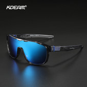 Ochelari de soare polarizați la modă pentru bărbați oglindă KDEAM o singură bucată UV400 nuanțe sport Ochelari de soare pentru conducere rezistenti la vânt cu cutie gratuită