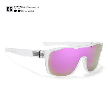 Модни поляризирани слънчеви очила за мъже с огледало KDEAM One Piece UV400 Sport Shades Ветроустойчиви слънчеви очила за шофиране с безплатна кутия