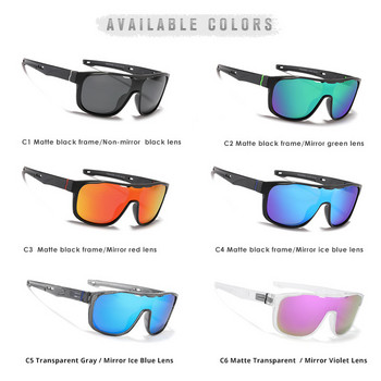 Μόδα πολωτικά γυαλιά ηλίου για άντρες Καθρέφτης KDEAM One Piece UV400 Sport Shades Αντιανεμικά γυαλιά ηλίου οδήγησης με δωρεάν κουτί