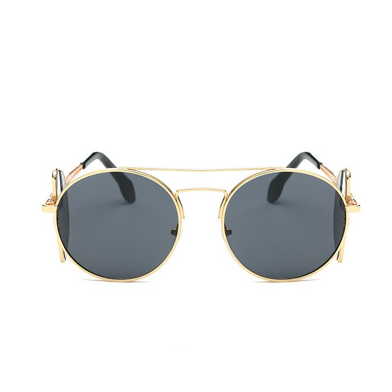 Okrugle Steampunk sunčane naočale Muške marke Ženske Chic Vintage sunčane naočale Metalne modne ženske naočale Naočale Uv400 crne