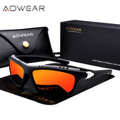 AOWEAR Férfi Luxus Sport Polarizált Napszemüvegek Férfi Divat Kültéri Szemüvegek Napszemüveg Férfi Márka Design Tükör Napszemüvegek Oculos