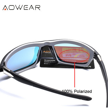 AOWEAR Ανδρικά πολυτελή αθλητικά πολωτικά γυαλιά ηλίου Ανδρικά γυαλιά ηλίου μόδας για εξωτερικούς χώρους Γυαλιά ηλίου Man επώνυμα Σχέδιο καθρέφτης Γυαλιά ηλίου Oculos
