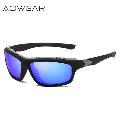 AOWEAR Férfi Luxus Sport Polarizált Napszemüvegek Férfi Divat Kültéri Szemüvegek Napszemüveg Férfi Márka Design Tükör Napszemüvegek Oculos