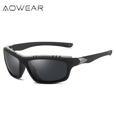 AOWEAR Férfi Luxus Sport Polarizált Napszemüvegek Férfi Divat Kültéri Szemüvegek Napszemüveg Férfi Márka Design Tükör Napszemüvegek Oculos