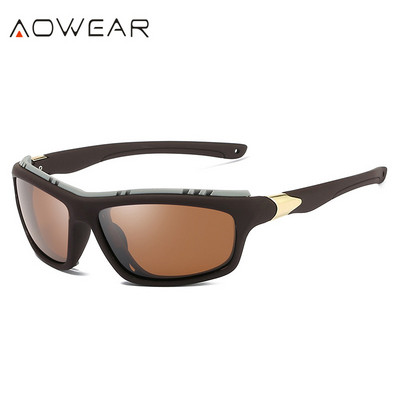 AOWEAR Férfi Luxus Sport Polarizált Napszemüvegek Férfi Divat Kültéri Szemüvegek Napszemüveg Férfi Márka Design Tükör Napszemüvegek Oculos