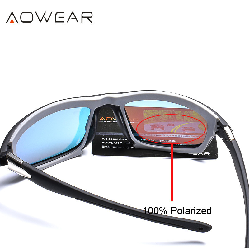 AOWEAR Férfi Luxus Sport Polarizált Napszemüvegek Férfi Divat Kültéri Szemüvegek Napszemüveg Férfi Márka Design Tükör Napszemüvegek Oculos