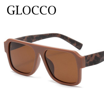 Модни луксозни маркови квадратни поляризирани слънчеви очила Дамски 2023 г. Ретро Популярни слънчеви очила с плосък покрив с голяма рамка Мъжки очила за шофиране