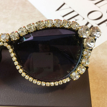 Γυναικείες μόδας CatEye BlingBling Diamond Crystal Γυαλιά ηλίου γατούλας με σκελετό γυναικεία γυαλιά ηλίου