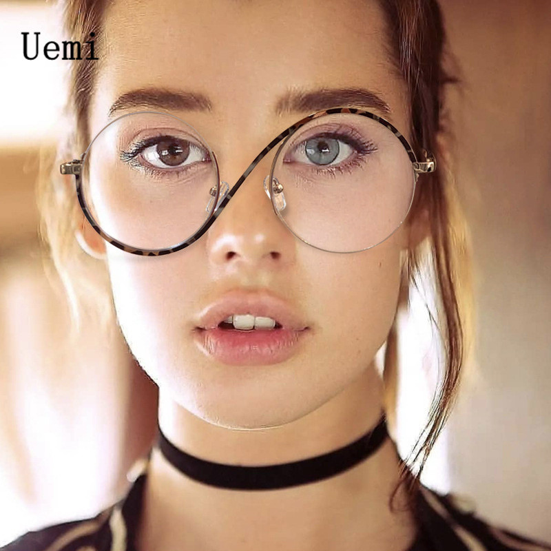 2023, novi modni okrugli okvir protiv plave svjetlosti, ženske naočale, kvalitetne retro metalne noge, prozirne prozirne leće, ženske naočale