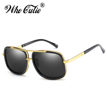 Големи квадратни слънчеви очила Мъжки марков дизайн Луксозни висококачествени ретро златни рамки Мъжки слънчеви очила Големи слънчеви очила за шофиране OM42