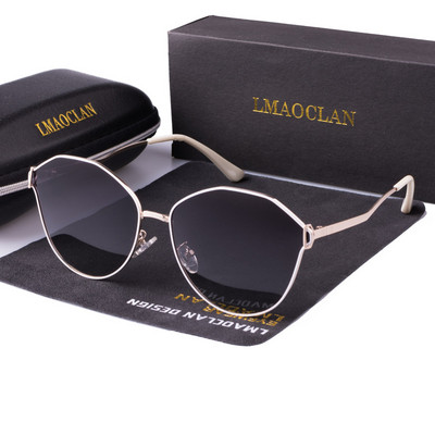 LMAOCLAN Дамски поляризирани слънчеви очила Луксозна мода Anomaly Ladies Vintage Brand Designer Женски слънчеви очила oculos gafas