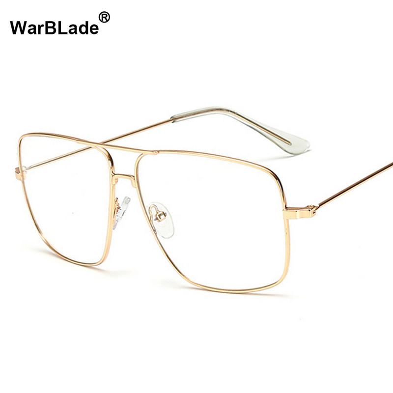Ochelari de vedere pătrați de lux pentru femei Ochelari vintage Ramă optică Metal auriu Ochelari unisex ochelari cu lentile clare ochelari cu lumină albastră