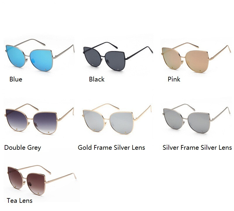 RunBird Modne ženske sunčane naočale s mačjim zrcalima Metalne sunčane naočale s mačjim okom Ženske dizajnerske marke Visokokvalitetni kvadratni stil R058