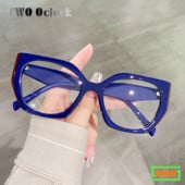 Γυναικεία γυαλιά οράσεως Ακανόνιστος καθαρός φακός γυαλιά 2022 Trend No Grade Myopia Prescription Optical Frame Ladies Blue Light