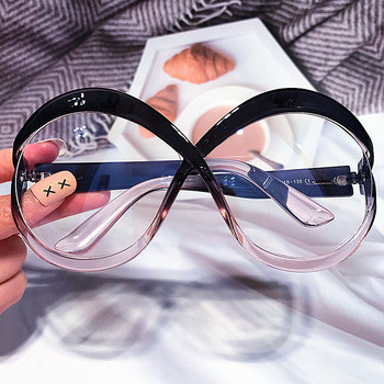 Vintage Anti Blue Light Υπερμεγέθη γυαλιά οράσεως σε σχήμα Τ Γυναικεία Νέα μόδα Στρογγυλά Hollow Cat Eye Glasses Γυναικείες αποχρώσεις