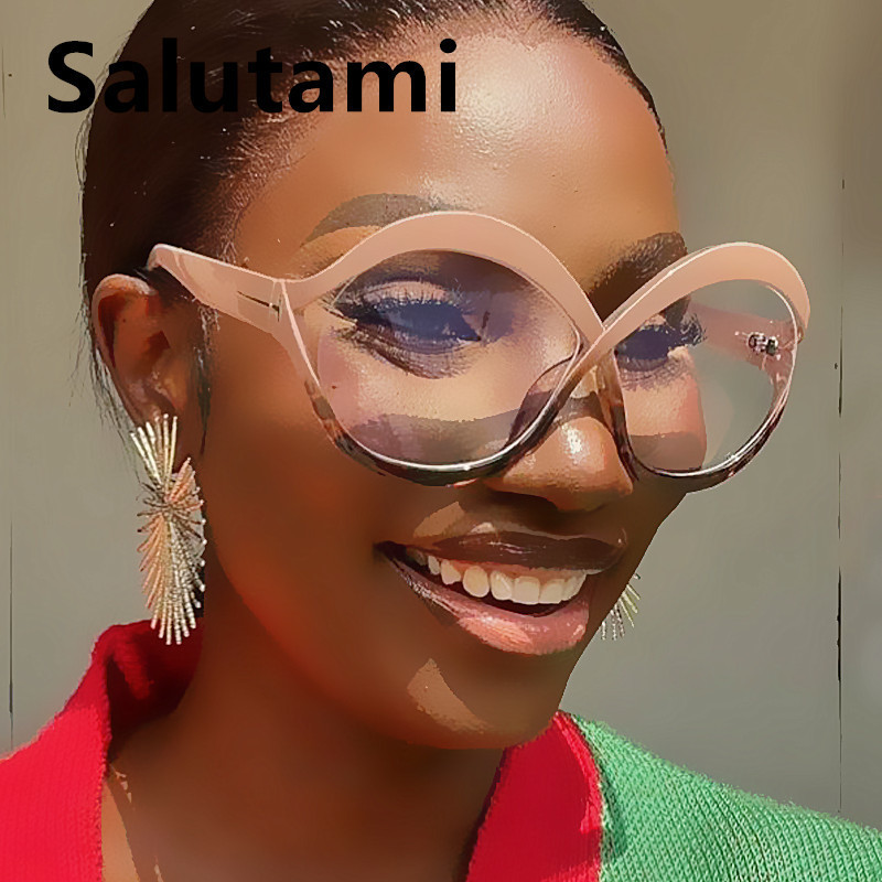 Vintage Anti Blue Light Υπερμεγέθη γυαλιά οράσεως σε σχήμα Τ Γυναικεία Νέα μόδα Στρογγυλά Hollow Cat Eye Glasses Γυναικείες αποχρώσεις