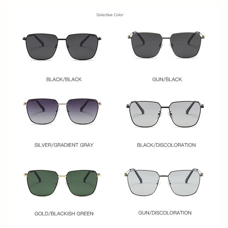 Új Pilot Fém TAC Polarizált Napszemüveg Férfi Színváltó Napszemüveg Anti-Ultraibolya Vezetés Fotokróm Szemüvegek S19369