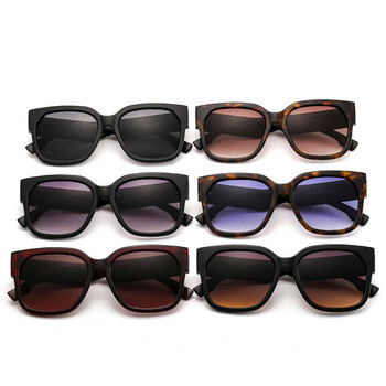 Винтидж големи квадратни слънчеви очила за жени Луксозна марка Големи слънчеви очила Дамски черни нюанси Син градиент Oculos de sol UV400