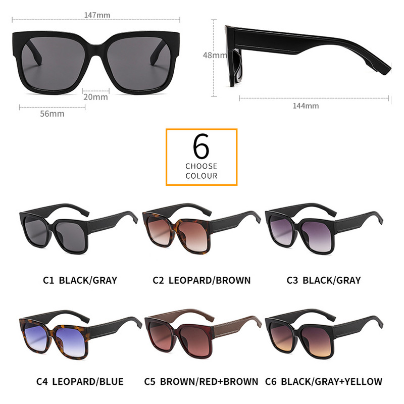 Vintage velike četvrtaste sunčane naočale za žene Luksuzni brend Prevelike sunčane naočale Ženske crne nijanse Plavi gradijent Oculos de sol UV400