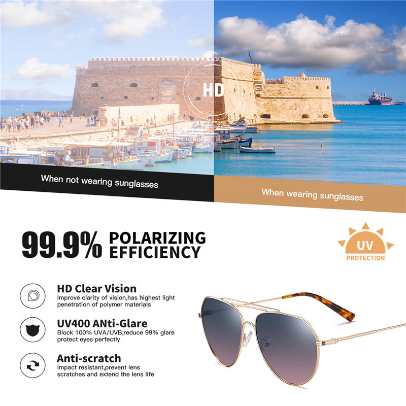 AOFLY BRAND DESIGN Vyriški akiniai nuo saulės poliarizuotas metalinis rėmelis Vintage Pilot žvejybos akiniai nuo saulės Moteriški Vyriški oculos de sol masculino