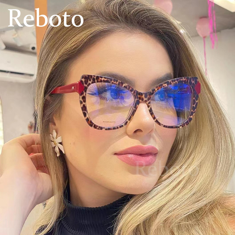 Moodsad naiste prillide raamid Seksikad kassisilmad Leopard Optilised läätsed Sinise valguse vastased prillid Naistele Trendikad vanaaegsed prillid