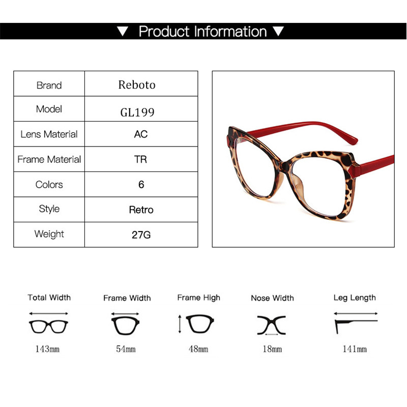 Moodsad naiste prillide raamid Seksikad kassisilmad Leopard Optilised läätsed Sinise valguse vastased prillid Naistele Trendikad vanaaegsed prillid