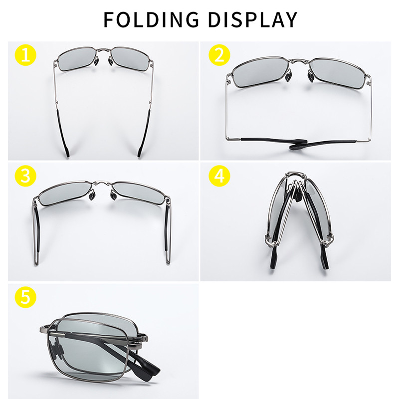 AORON sklopive polarizirane sunčane naočale Muške i ženske modne pravokutne klasične sunčane naočale Metalni okvir Sunčane naočale otporne na UV zračenje