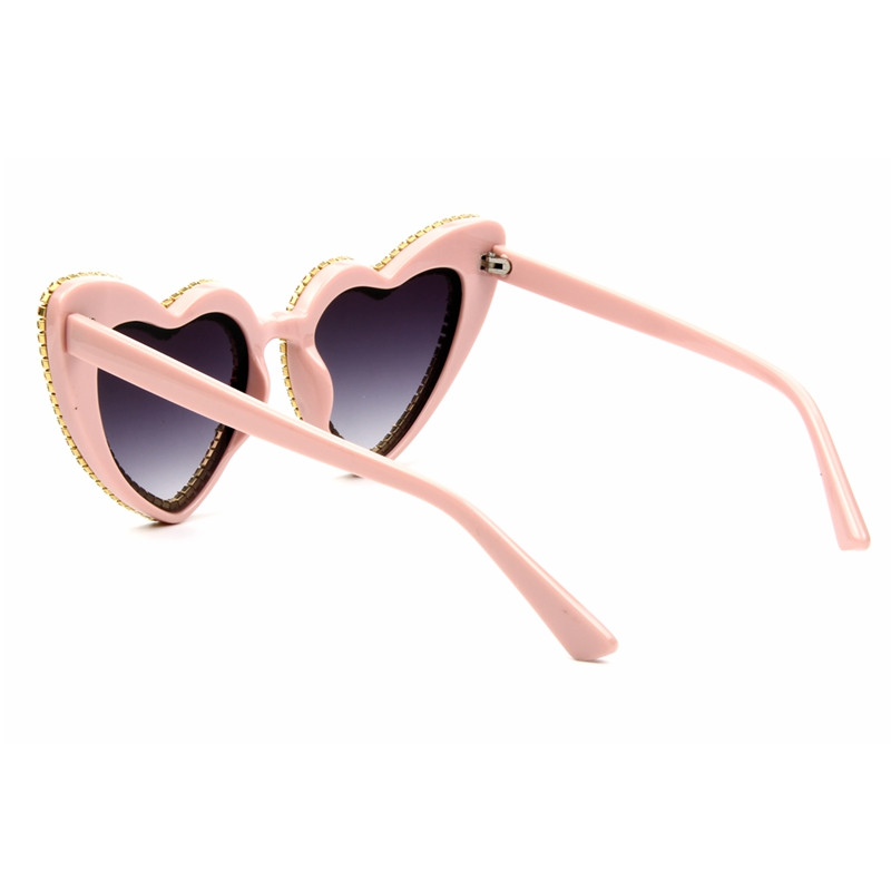 2018 Ochelari de soare Femei Auriu argintiu pietriș marca Ochelari de soare pentru bărbați de lux Retro Love Heart Shape Nuanțe feminine de vară