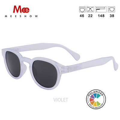 Meeshow Ljeto 2023 Muškarci Žene Retro modne sunčane naočale Kristalni dizajn Smeđi okrugli okvir Sunčane naočale sa 100% UV zaštitom od najlonskih leća