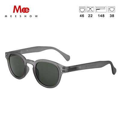 Meeshow Ljeto 2023 Muškarci Žene Retro modne sunčane naočale Kristalni dizajn Smeđi okrugli okvir Sunčane naočale sa 100% UV zaštitom od najlonskih leća