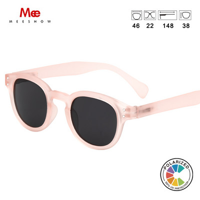 Meeshow Ljeto 2023 Muškarci Žene Retro modne sunčane naočale Kristalni dizajn Smeđi okrugli okvir Sunčane naočale sa 100% UV zaštitom od najlonskih leća