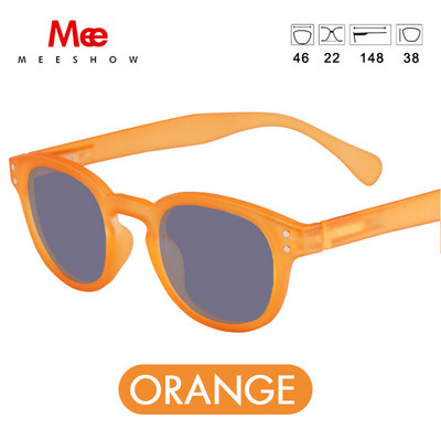 Meeshow Ljeto 2023 Muškarci Žene Retro modne sunčane naočale Kristalni dizajn Smeđi okrugli okvir Sunčane naočale sa 100% UV zaštitom od najlonskih leća