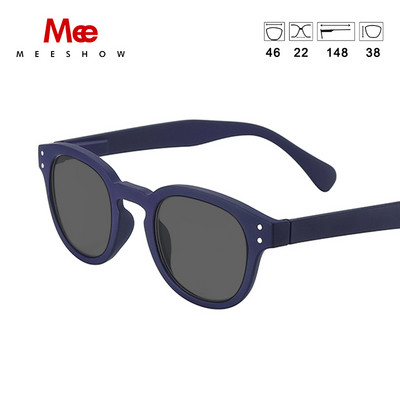 Meeshow Ljeto 2023 Muškarci Žene Retro modne sunčane naočale Kristalni dizajn Smeđi okrugli okvir Sunčane naočale sa 100% UV zaštitom od najlonskih leća