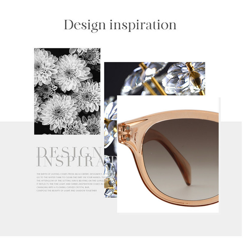 Meeshow Ljeto 2023 Muškarci Žene Retro modne sunčane naočale Kristalni dizajn Smeđi okrugli okvir Sunčane naočale sa 100% UV zaštitom od najlonskih leća