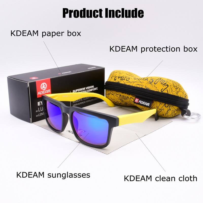 KDEAM Žene Muške sunčane naočale Ljetne sunčane naočale za plažu Muške sportske sunčane naočale s kvadratnim okvirom Modne naočale UV400 KD1123