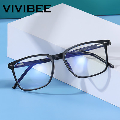 VIVIBEE 2022 Négyzetkék fény blokkoló szemüvegek Férfi TR90 Világos Keret Anti Blue Ray Szemüvegek Női Klasszikus számítógépes szemüvegek