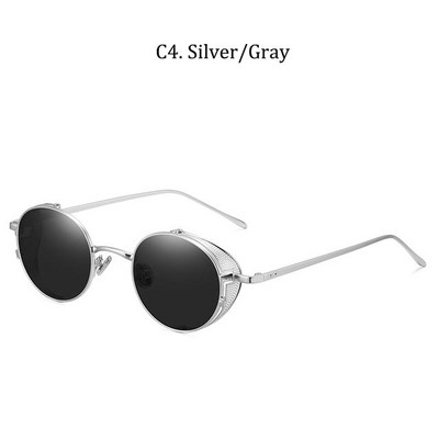 2021 NAUJI Vintažiniai klasikiniai apvalūs „SteamPunk“ akiniai nuo saulės „Anti Blue Ray“ akiniai, tinkliniai šoniniai skydai, saulės akiniai „Oculos De Sol 918“