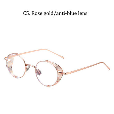 2021 NAUJI Vintažiniai klasikiniai apvalūs „SteamPunk“ akiniai nuo saulės „Anti Blue Ray“ akiniai, tinkliniai šoniniai skydai, saulės akiniai „Oculos De Sol 918“