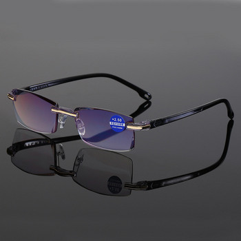 seemfly Очила за четене Мъжки Очила против сини лъчи Пресбиопия Дамски Винтидж очила без рамки Диоптър +1,0 1,5 2,0 2,5 3,0 3,5 4,0