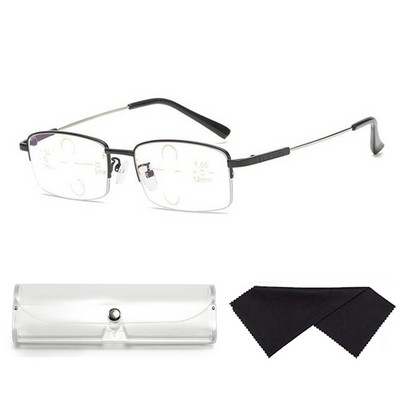 Nauji deimantinio kirpimo bifokaliniai progresyvūs skaitymo akiniai vyriški mėlyni šviesą blokuojantys daugiažidiniai akiniai itin lengvi akiniai be rėmelių